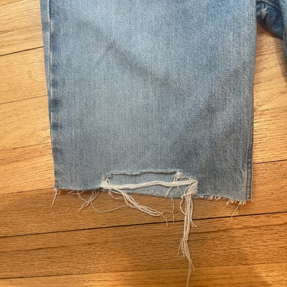 Frame  High Rise Denim Bermuda Shorts in Baines Rip NWOT / Size 24 - Picture 5 of 8